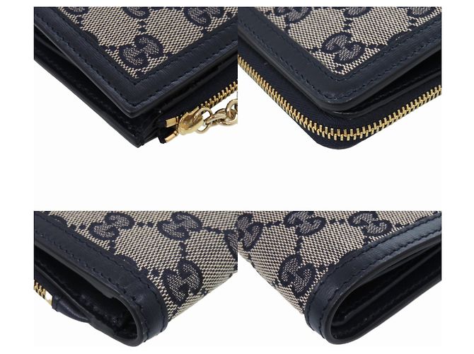 Gucci Navy GG Canvas Bi-fold Wallet Marineblau - Ansicht 4