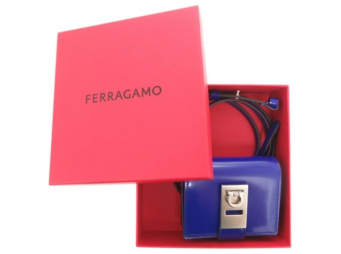 Borsa a tracolla in pelle blu Gancini Salvatore Ferragamo - vista 2