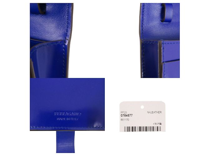 Borsa a tracolla in pelle blu Gancini Salvatore Ferragamo - vista 9