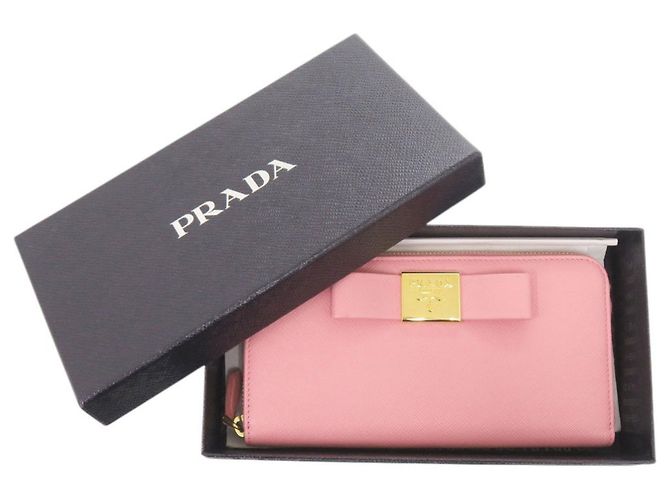 Prada Saffiano Leder Langgeldbörse Pink - Ansicht 2