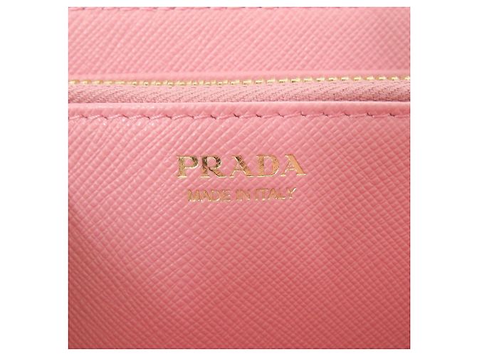 Prada Saffiano Leder Langgeldbörse Pink - Ansicht 7