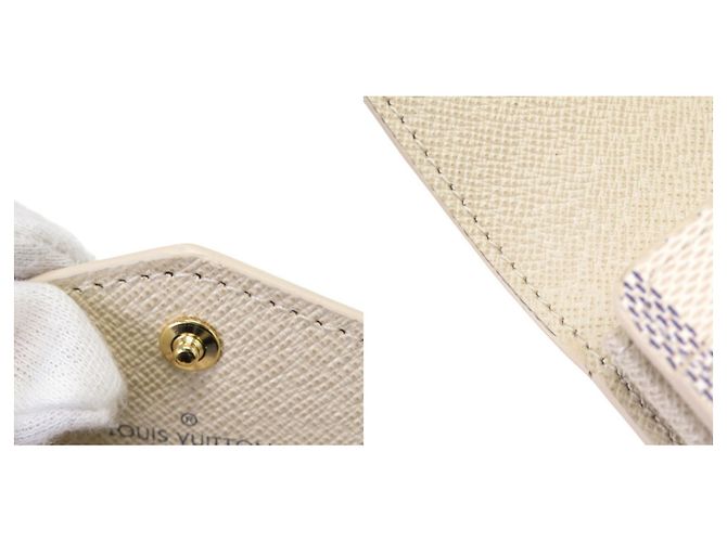 Sarah Louis Vuitton Damier Azur Long Wallet Weiß - Ansicht 10