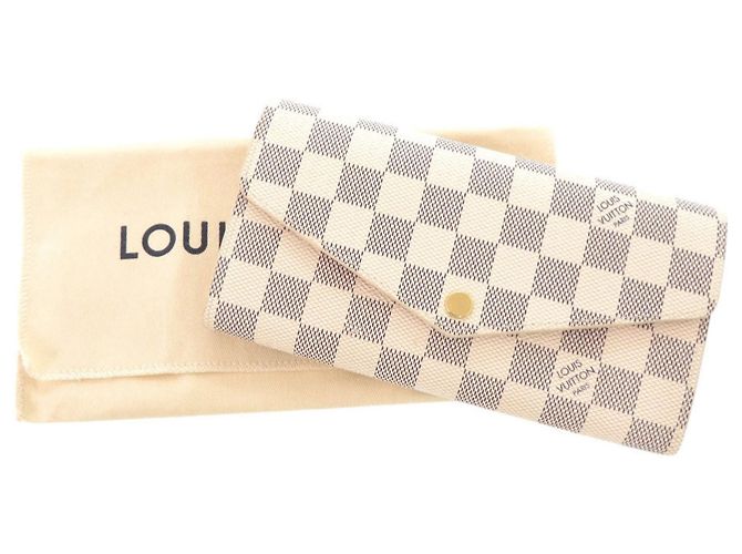 Sarah Louis Vuitton Damier Azur Long Wallet Weiß - Ansicht 2