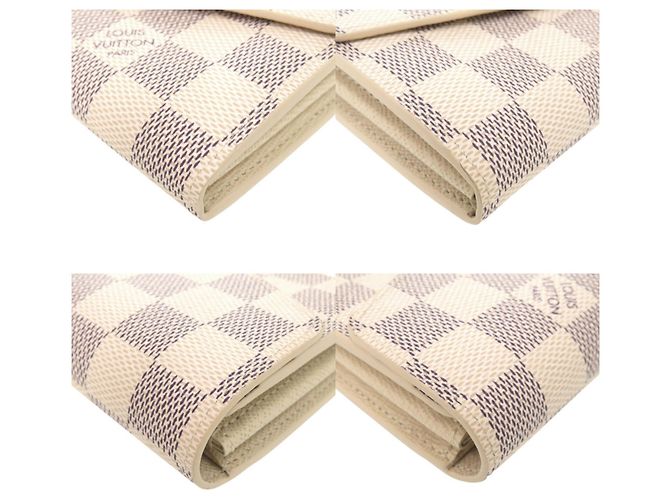 Sarah Louis Vuitton Damier Azur Long Wallet Weiß - Ansicht 4
