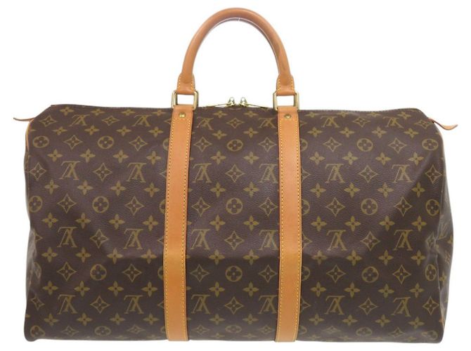 Borsa Boston Louis Vuitton Keepall 50 Monogram Marrone Monogramma - vista 2