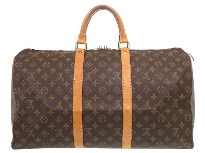 Borsa Boston Louis Vuitton Keepall 50 Monogram Marrone Monogramma - vista 2