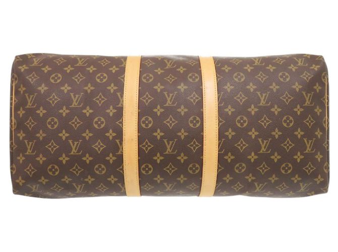 Borsa Boston Louis Vuitton Keepall 55 Monogram Marrone Monogramma - vista 3