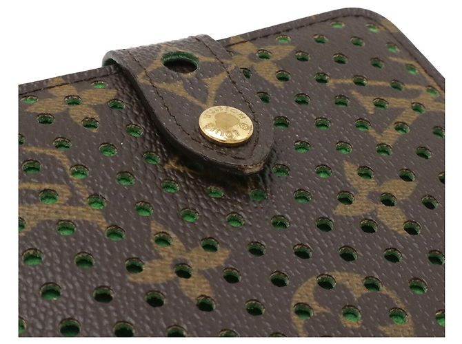 Cartera Compact Zip Plegable Monogram Perforada Louis Vuitton Verde Verde claro Monograma - vista 5