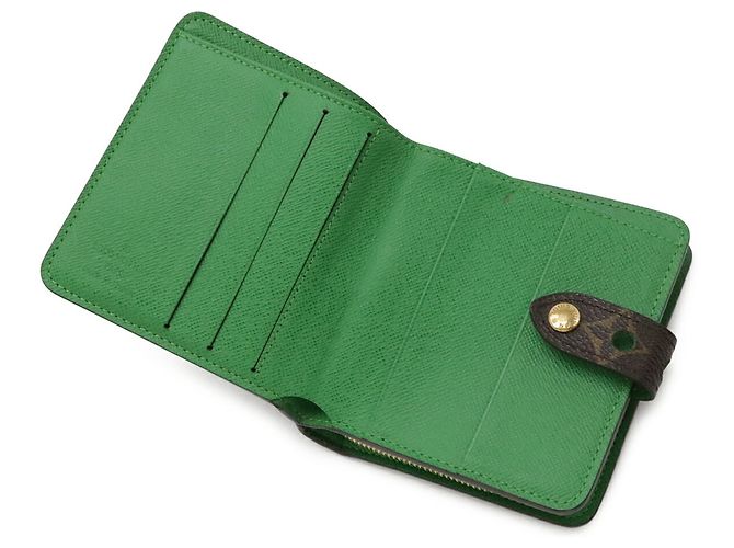 Cartera Compact Zip Plegable Monogram Perforada Louis Vuitton Verde Verde claro Monograma - vista 7