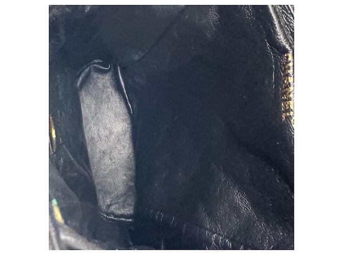 Classique Sac à dos Chanel Vintage Matelassé en agneau Noir - vue 8