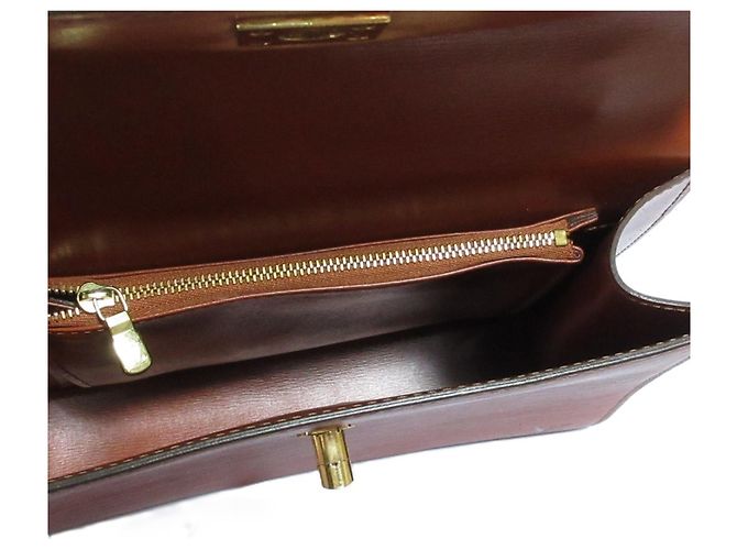 Borsa Louis Vuitton Malesherbes in pelle Epi Marrone - vista 11