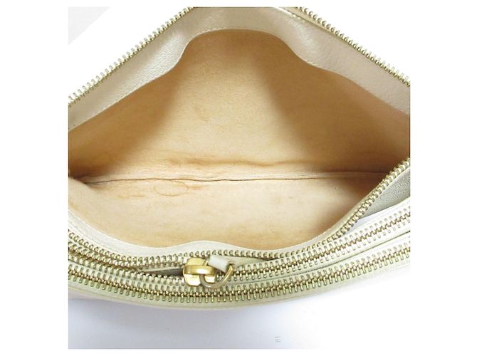 Céline Borsa a tracolla Trio in pelle Celine Bianco Bianco sporco - vista 8