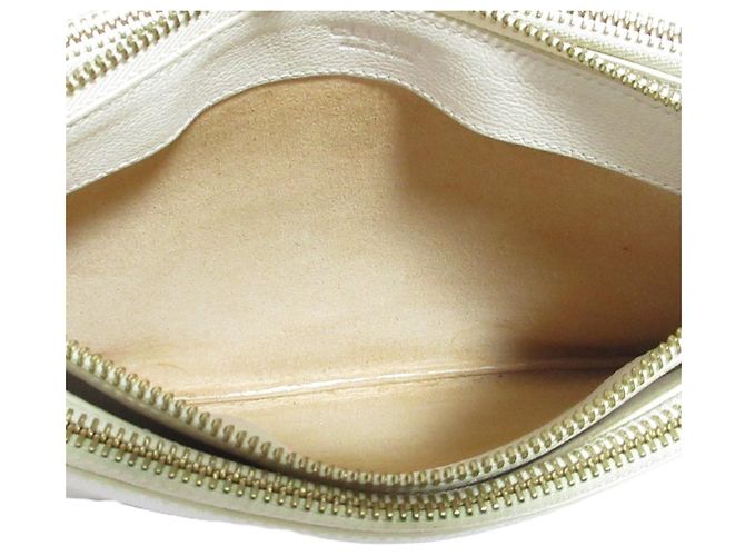 Céline Borsa a tracolla Trio in pelle Celine Bianco Bianco sporco - vista 9