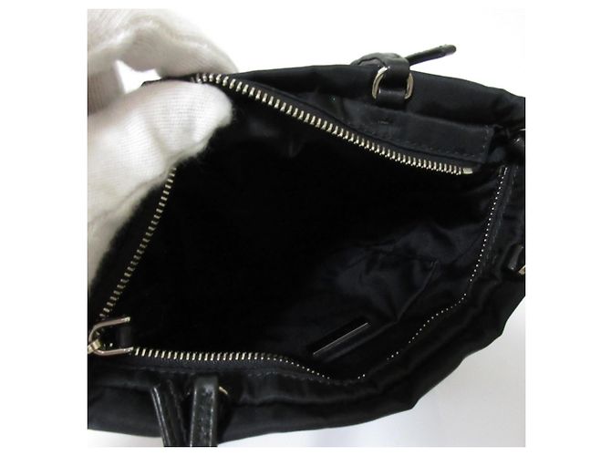 Prada Tessuto Nylon Triangle 2-Way Chain Schultertasche Schwarz - Ansicht 7