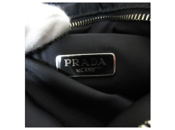 Prada Tessuto Nylon Triangle 2-Way Chain Schultertasche Schwarz - Ansicht 8