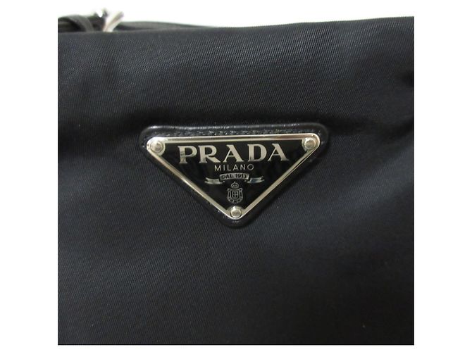 Prada Tessuto Nylon Triangle 2-Way Chain Schultertasche Schwarz - Ansicht 9