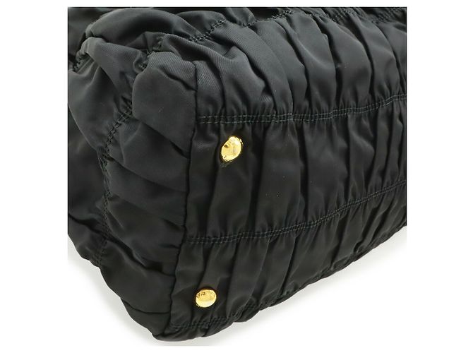 Borsa Tote PRADA Tessuto Gathered Nero - vista 4