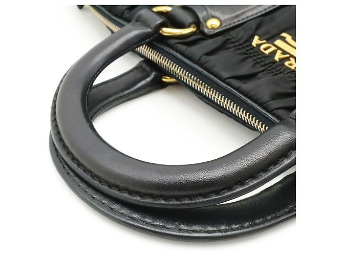 Borsa Tote PRADA Tessuto Gathered Nero - vista 6
