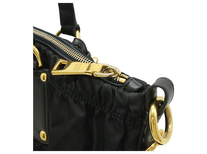 Borsa Tote PRADA Tessuto Gathered Nero - vista 7