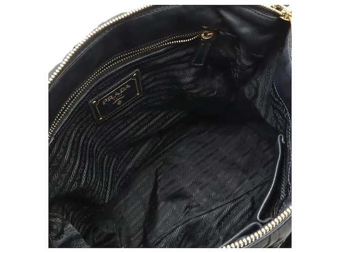 Borsa Tote PRADA Tessuto Gathered Nero - vista 8