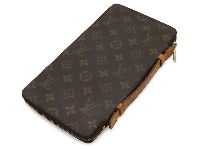 Organizer Clutch Louis Vuitton Monogram Marrone Bianco Monogramma - vista 3