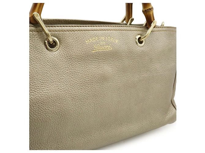 Borsa shopper GUCCI Bamboo Shopper Medium D'oro - vista 10