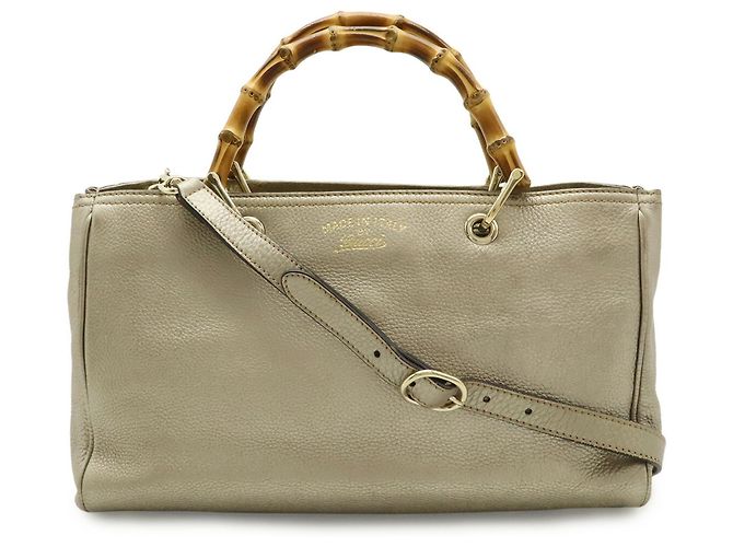 Borsa shopper GUCCI Bamboo Shopper Medium D'oro - vista 2
