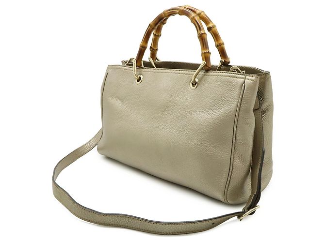 Borsa shopper GUCCI Bamboo Shopper Medium D'oro - vista 3