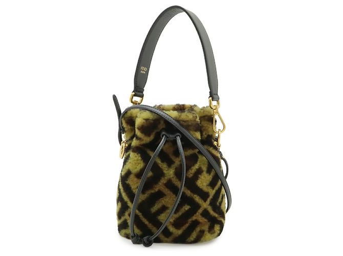 Borsa a secchiello mini Fendi Zucca Montresor Marrone Nero - vista 2
