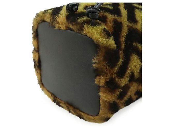 Borsa a secchiello mini Fendi Zucca Montresor Marrone Nero - vista 4