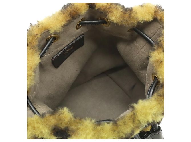 Borsa a secchiello mini Fendi Zucca Montresor Marrone Nero - vista 9