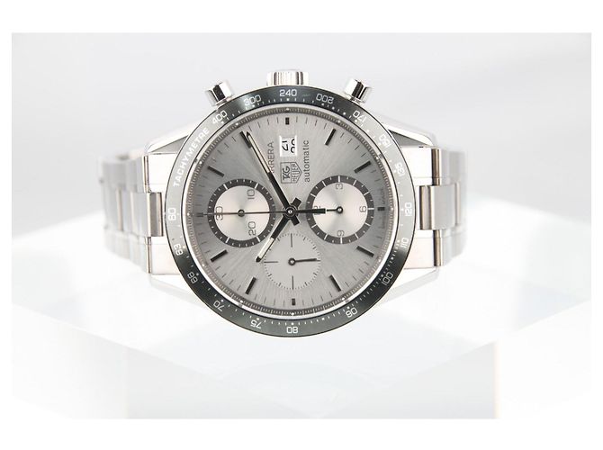 TAG Heuer Carrera Cronografo CV2011 Quadrante Argento 41mm Automatico Grigio Silver hardware - vista 4