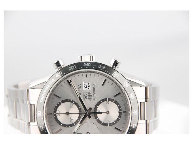 TAG Heuer Carrera Cronografo CV2011 Quadrante Argento 41mm Automatico Grigio Silver hardware - vista 5