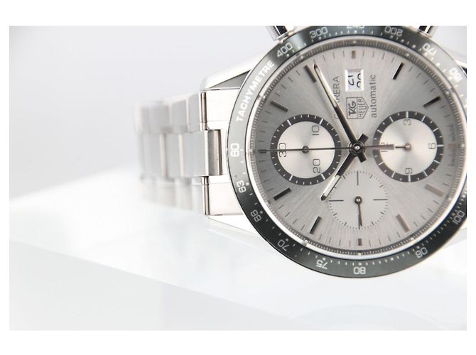 TAG Heuer Carrera Cronografo CV2011 Quadrante Argento 41mm Automatico Grigio Silver hardware - vista 6