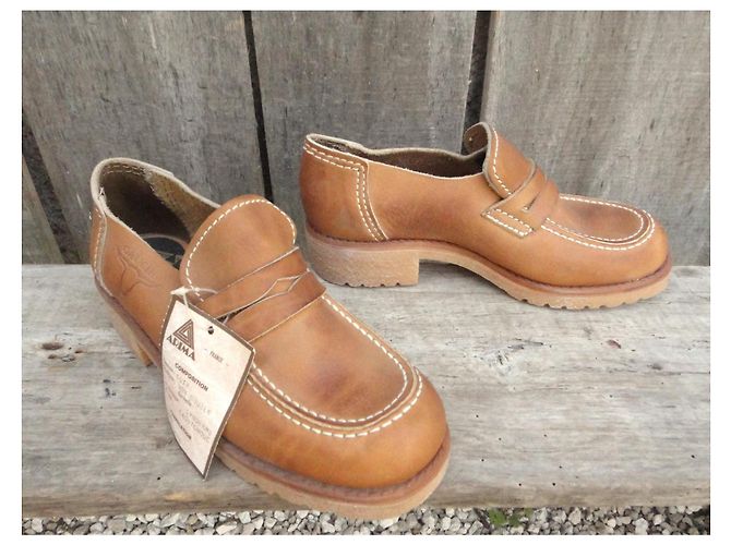 Autre Marque Mocassini in pelle vintage anni '70 nuovo Marrone - vista 4