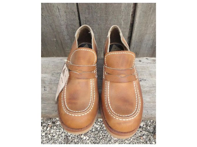 Autre Marque Mocassini in pelle vintage anni '70 nuovo Marrone - vista 5