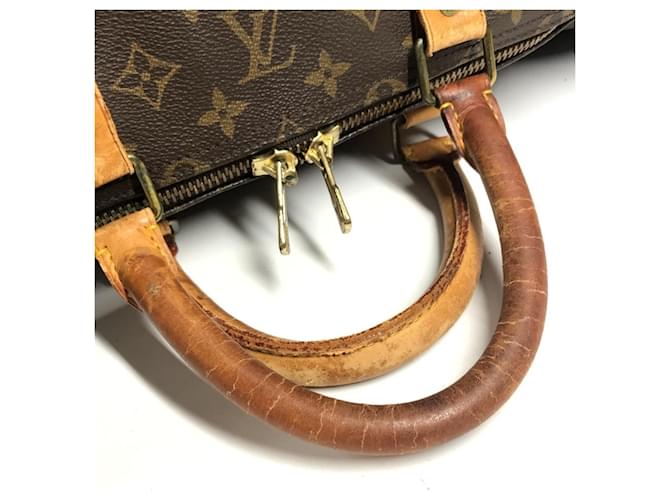 Borsa Louis Vuitton Monogram Keepall 55 Marrone Monogramma - vista 11