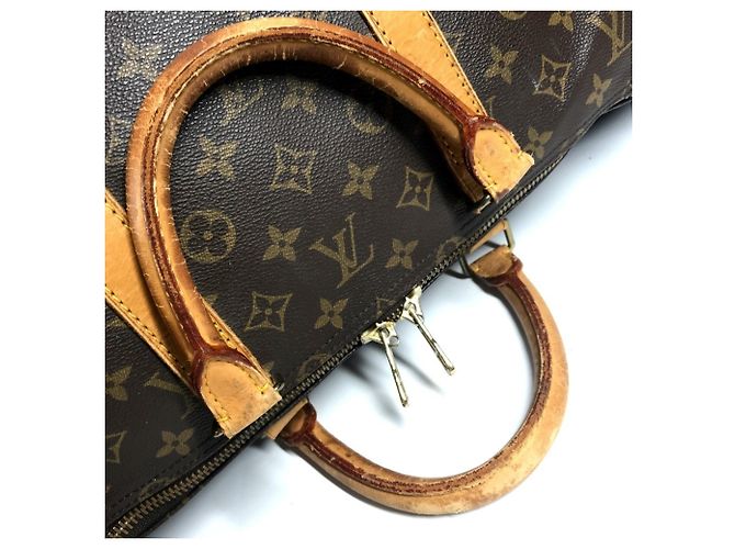 Borsa Louis Vuitton Monogram Keepall 55 Marrone Monogramma - vista 12
