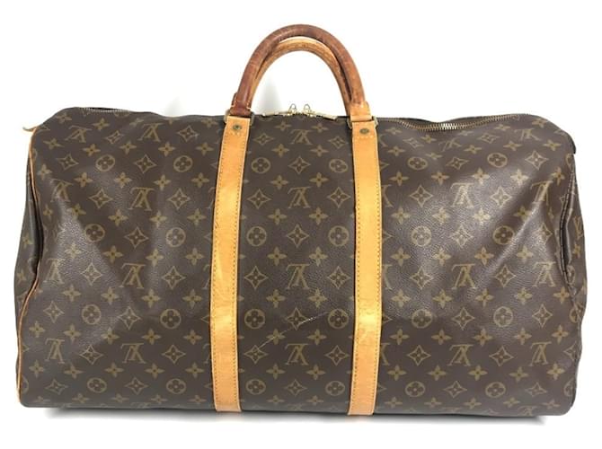 Borsa Louis Vuitton Monogram Keepall 55 Marrone Monogramma - vista 2