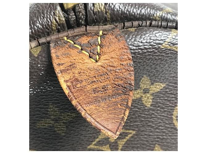 Borsa Louis Vuitton Monogram Keepall 55 Marrone Monogramma - vista 5