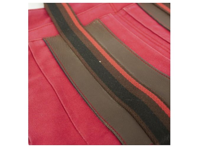 Hermès Hermes Troca Horizontal MM Canvas Tote Bag Rot - Ansicht 11