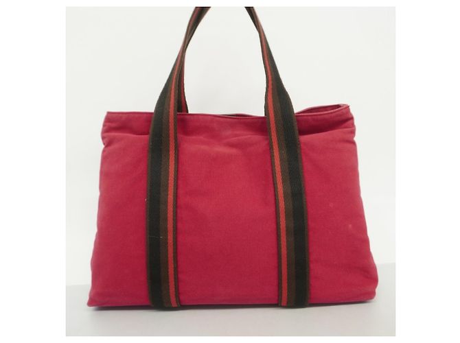 Hermès Hermes Troca Horizontal MM Canvas Tote Bag Rot - Ansicht 12
