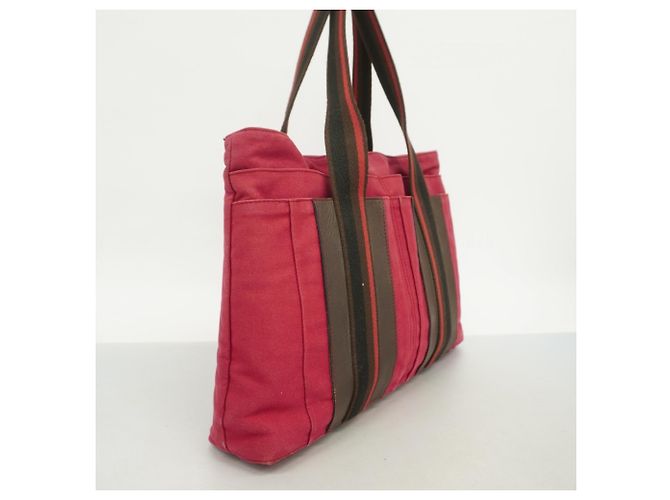 Hermès Hermes Troca Horizontal MM Canvas Tote Bag Rot - Ansicht 2