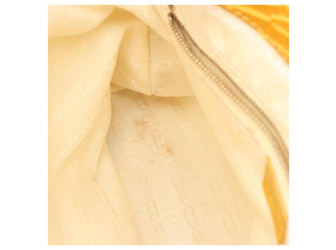Céline Borsa a mano Celine in tela goffrata e pelle Beige Giallo - vista 5