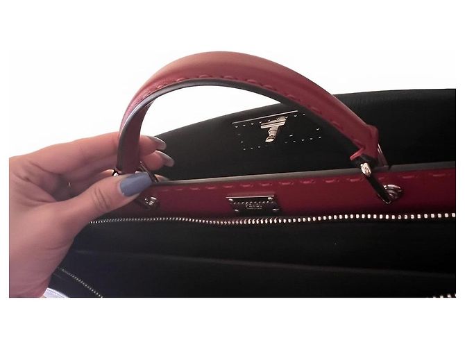 Borsa Fendi Peekaboo in pelle nera (misura Large ) Nero Rosso - vista 13