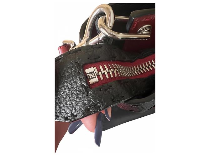 Borsa Fendi Peekaboo in pelle nera (misura Large ) Nero Rosso - vista 16
