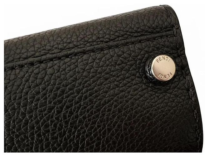 Borsa Fendi Peekaboo in pelle nera (misura Large ) Nero Rosso - vista 18