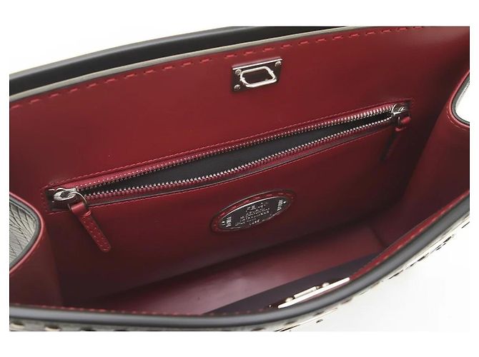 Borsa Fendi Peekaboo in pelle nera (misura Large ) Nero Rosso - vista 3