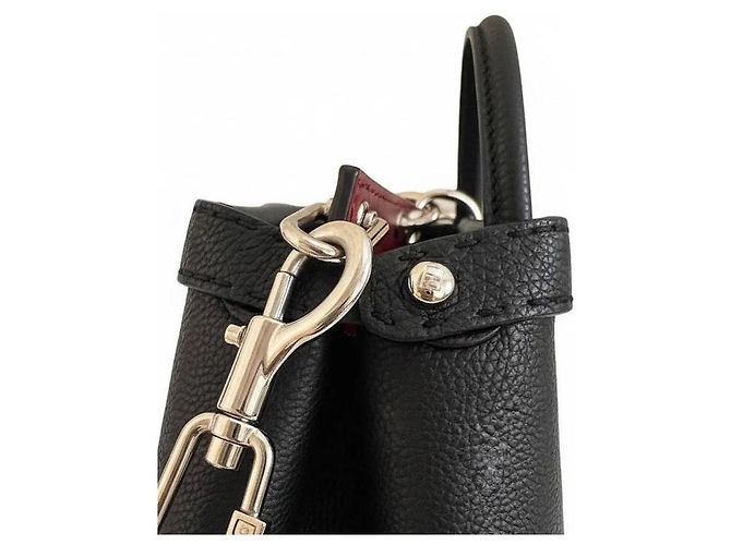 Borsa Fendi Peekaboo in pelle nera (misura Large ) Nero Rosso - vista 7