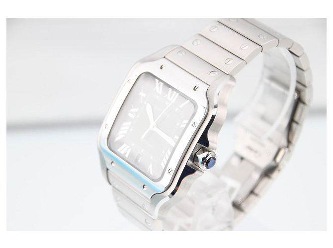 Cartier Santos de Cartier LM Automatico WSSA0062 Quadrante Verde Silver hardware - vista 2